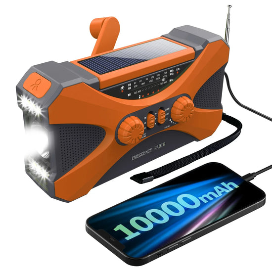 NNEOBA Emergency Hand Crank Solar Radio Orange-0
