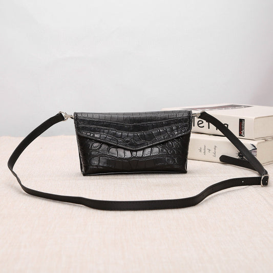 Genuine Crocodile Skin Leather Mini Cross Body Bag, Crocodile Leather Phone Bag-0