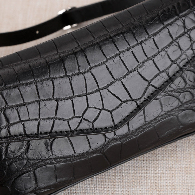 Genuine Crocodile Skin Leather Mini Cross Body Bag, Crocodile Leather Phone Bag-4
