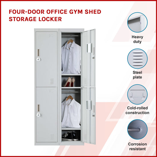 NNEDSZ Four-Door Office Gym Shed Storage Locker-2