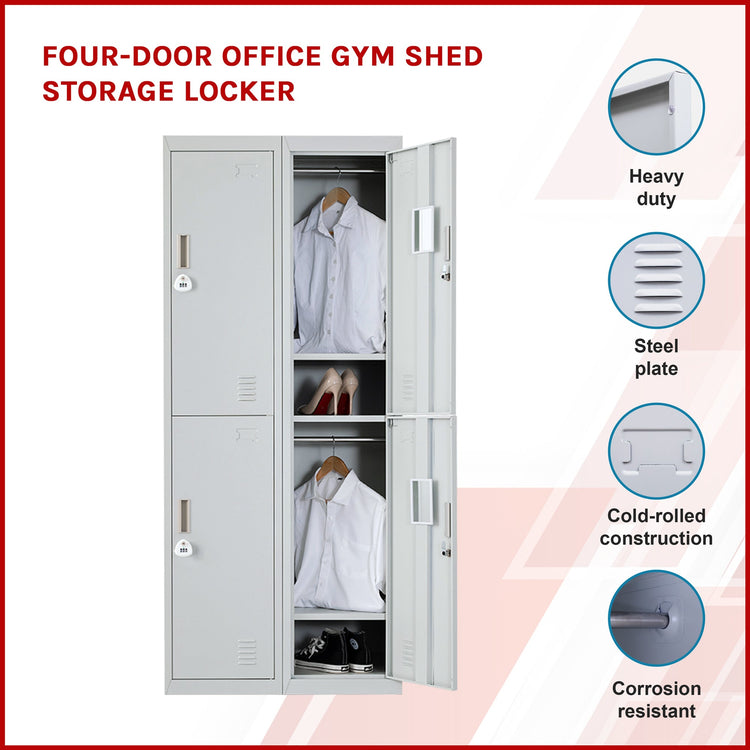 NNEDSZ Four-Door Office Gym Shed Storage Locker-2