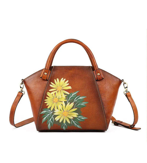 Vintage Leather Dumpling Tote Shoulder Cross Body Bag-3