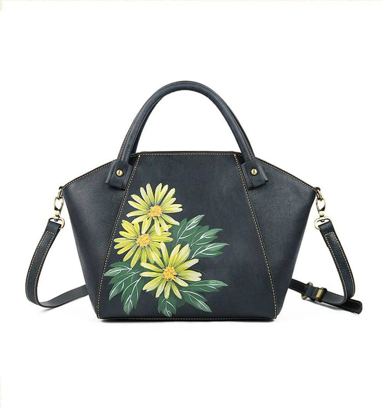 Vintage Leather Dumpling Tote Shoulder Cross Body Bag-1
