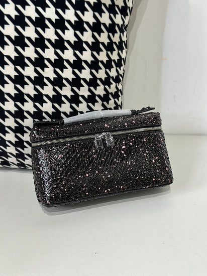 Genuine Python Skin Leather Zipper Cosmetic Handle Bag-6