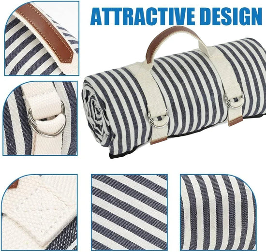 Waterproof Picnic Blanket with Carry Strap for Outdoor Activities-1