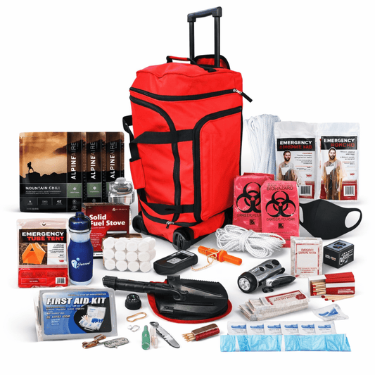WSK 14-Day Deluxe Food Storage Emergency Survival Kit with Rolling Bag-0