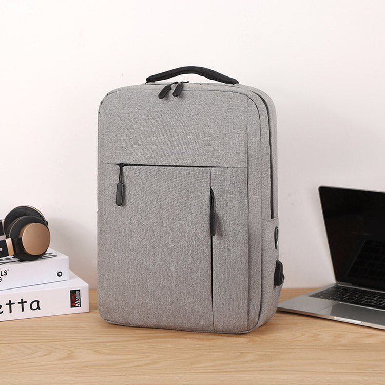 Premium Grey Fashion Backpack Spacious Durable Travel-Friendly – Free Your Hands for Daily Commute-2