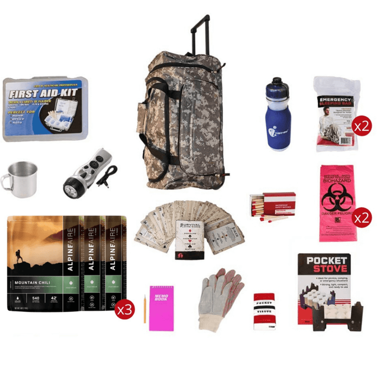 WSK 3-Day Food Storage Emergency Survival Kit with Rolling Bag-0