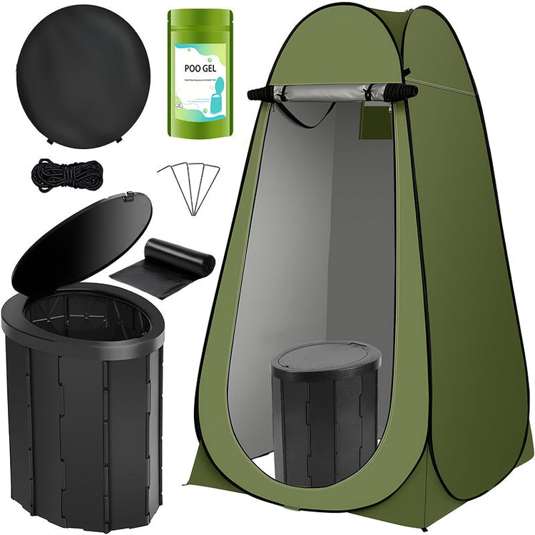 Portable Pop-Up Camping Toilet Kit for Adults-0