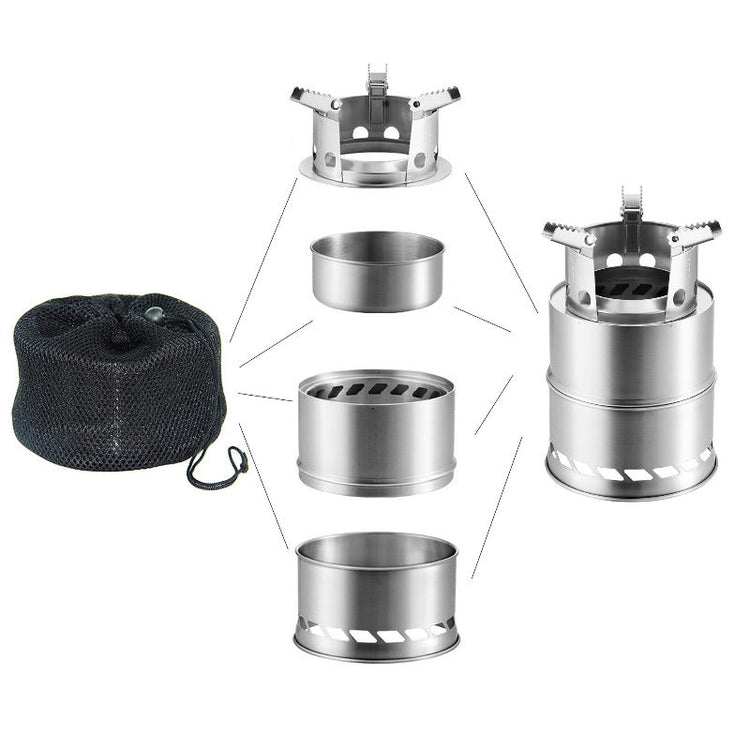 Outdoor Camping Furnace 15cm*20cm Deconstructable Wood Stoves Picnic-2
