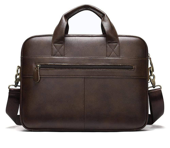 Men's brown leather Attache Briefcase Bag-1