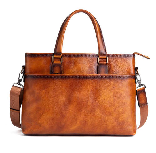 Mens Vintage Leather Buiness Briefcase Shoulder Cross Body Bag   2769-0
