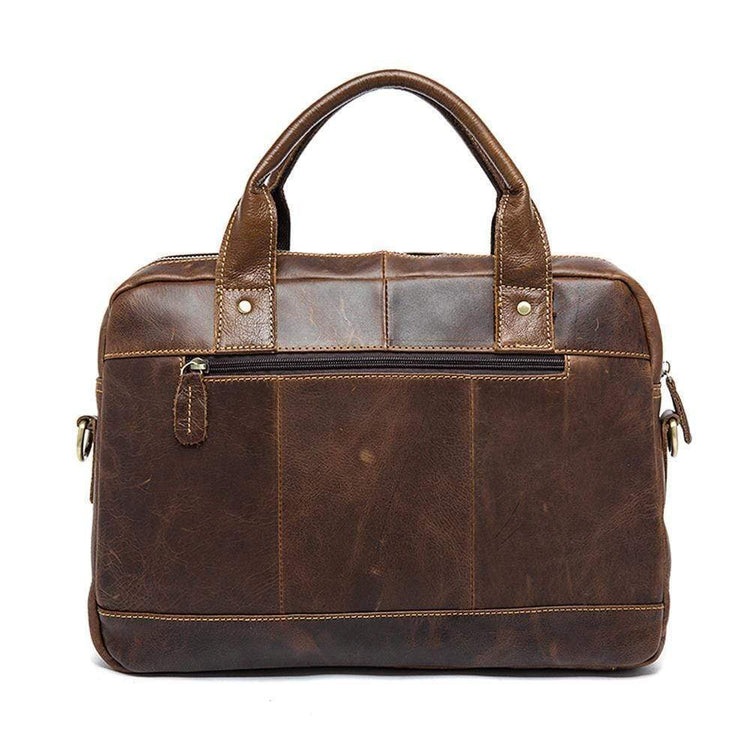 Rossie Viren Men's Briefcase Leather Laptop Bag 14'' Genuine Leather Men Messenger Shoulder Bags Men's Crossbody Handbag-4
