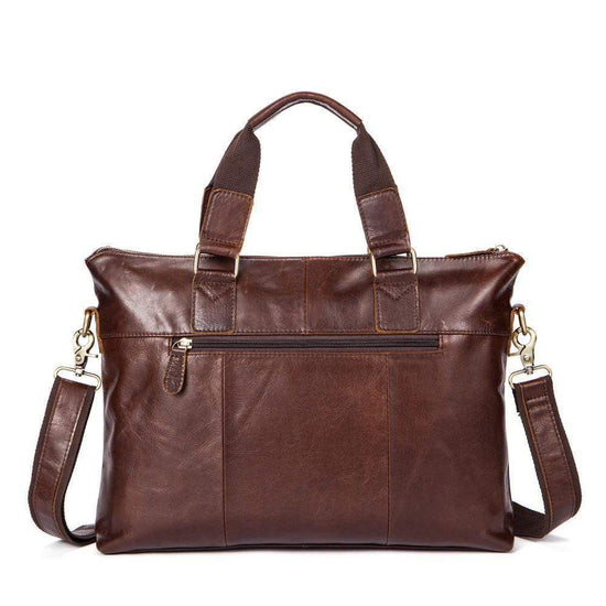 Rossie Viren Vintage Leather Briefcase Work Bag Laptop Satchel Handbag-3
