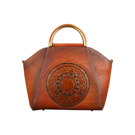 Women Vintage Leather Handbag Shoulder Purse Satchel Tote Crossbody Bag-6